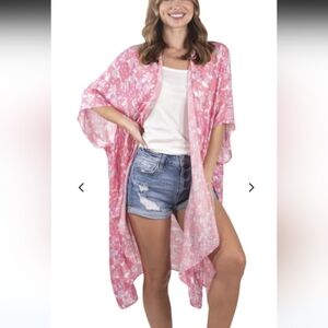 Simply Southern Pink Floral Swim Coverup